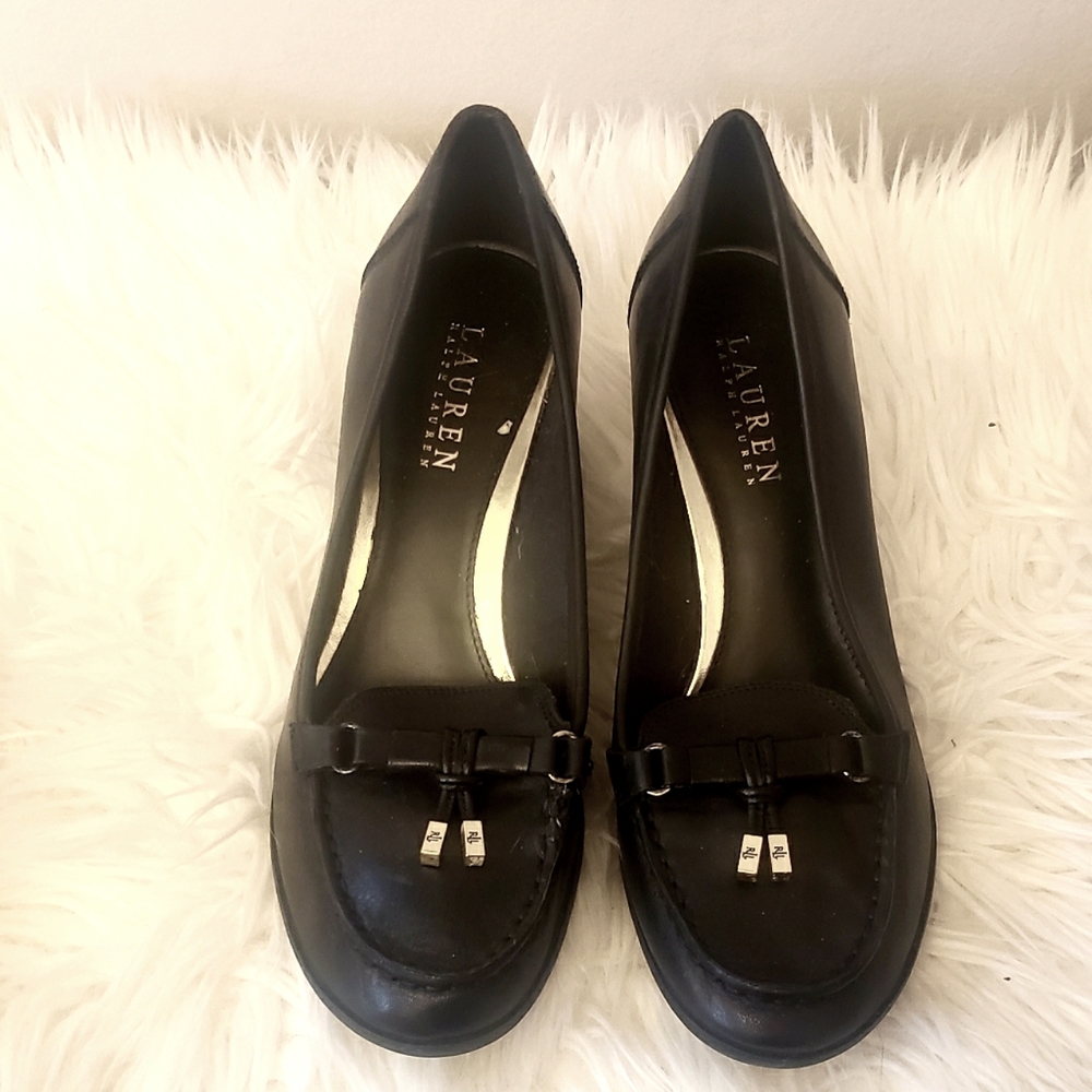 Ralph Lauren leather wedge loafers